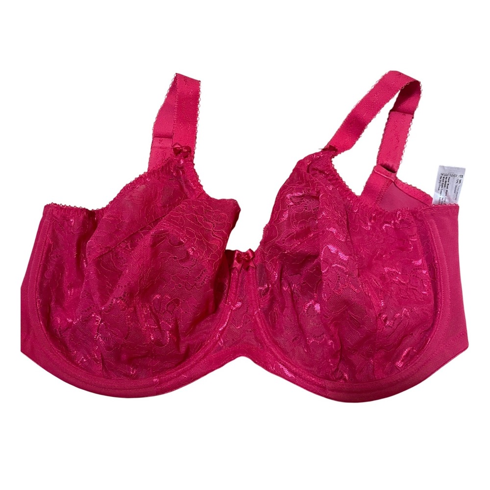 Goddess Keira Banded Underwire Bra 36J Cherry Pink Lace GD6080CHR Full Coverage
